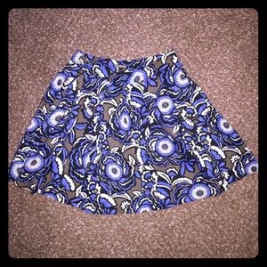 Express Floral Print Black Blue Grey White Skirt with pockets!